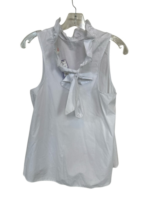 Mazik Size M White Cotton Sleeveless Ruffle Neckline Back Bow Top White / M
