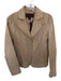 Siena Size 8 Tan Leather & Polyester Collar Long Sleeve Buttons Jacket Tan / 8