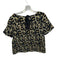 Hutch Size M Black & Gold Polyester & Viscose Short Sleeve Tie Back Top Black & Gold / M