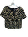 Hutch Size M Black & Gold Polyester & Viscose Short Sleeve Tie Back Top Black & Gold / M