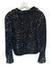 Maeve Size M Black Polyester & Viscose Sequins Zip Up Collar Zip Pocket Jacket Black / M