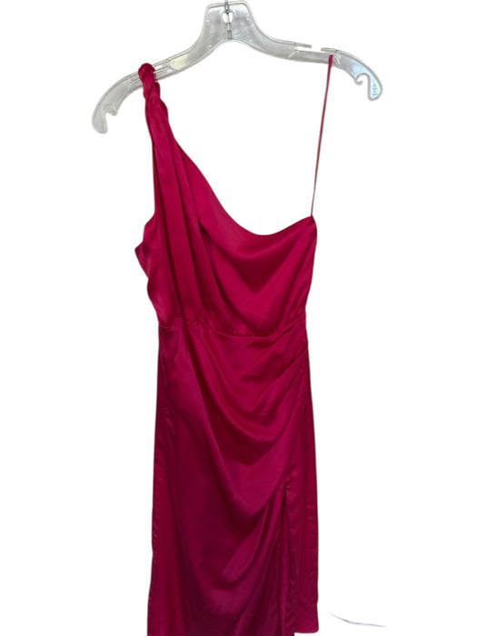 By Anthropologie Size 6 Pink Silk One Shoulder Silky Gathered Back Keyhole Dress Pink / 6