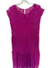 Maeve Size S Magenta Polyester Blend Lined Sheer Floral Cap Sleeve Dress Magenta / S