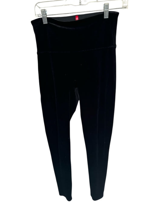 Spanx Size L Black Polyester High Waist Velvet Athletic Leggings Black / L