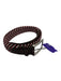 YRI Red & Navy Solid Brass Woven Brown Leather Men's Belt Red & Navy