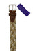 Martin Dingman Tan & Beige Solid Brass Braided Brown Leather Men's Belt Tan & Beige