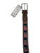 JAKL Tan & Multi American Flag Brown Leather Silver hardware Men's Belt Tan & Multi