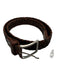 Brown & Black Leather Braided Silver Hardware Made In Italy Men's Belt Brown & Black