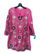 Frances Valentine Size M Pink & Multi Cotton Embroidered Geometric V Neck Dress Pink & Multi / M