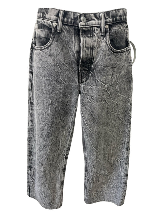 Alexander Wang Size 24 Faded Black Cotton Denim Acid Wash Mid Rise Jeans Faded Black / 24