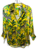 L'agence Size XS Yellow, Green, Black Silk Long Sleeve Animal Print Top Yellow, Green, Black / XS