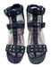Laurence Dacade Shoe Size 38 Blue & Silver Suede Circle Studs Block Heel Sandals Blue & Silver / 38