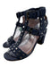 Laurence Dacade Shoe Size 38 Blue & Silver Suede Circle Studs Block Heel Sandals Blue & Silver / 38