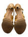Dior Shoe Size 37 Yellow Tan Embossed Leather Ankle Buckle Stud Stiletto Sandals Yellow Tan / 37