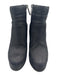 Chanel Shoe Size 38 Black Leather Side Zip Quilted Detail Platform Ankle Booties Black / 38