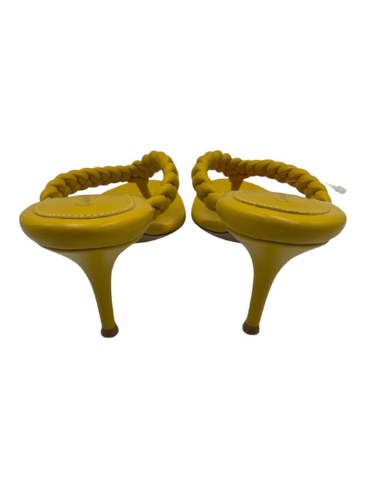 Gianvito Rossi Shoe Size 38.5 Yellow Leather Upper Braided Thong Sandals Yellow / 38.5