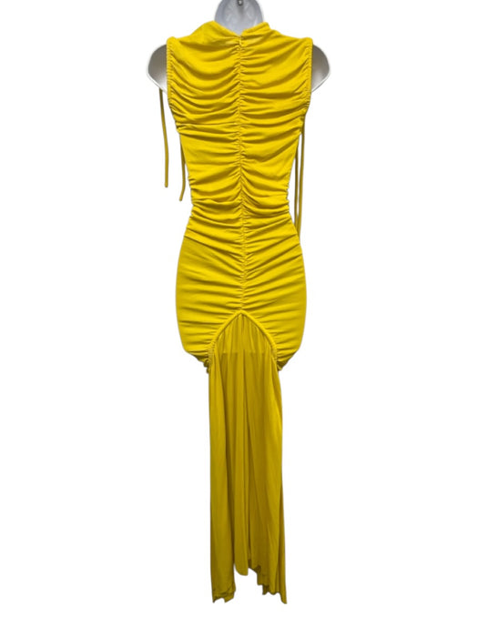 Proenza Schouler Size 0 Yellow Viscose Sleeveless Ruched Drawstring Maxi Dress Yellow / 0