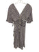 Isabel Marant Size 34 Purple, Pink, White Silk Blend Short Sleeve Ruched Dress Purple, Pink, White / 34
