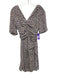 Isabel Marant Size 34 Purple, Pink, White Silk Blend Short Sleeve Ruched Dress Purple, Pink, White / 34