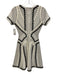 Herve Leger Size XS Black & White Rayon Blend Short Sleeve Zig Zag Knit Dress Black & White / XS