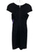 Herve Leger Size XS Black Rayon Blend Cap Sleeve Square Neck Bandage Dress Black / XS