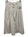 The Great Size 0 Cream White Cotton & Hemp Denim Button Pleat Detail Midi Skirt Cream White / 0
