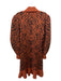 Ulla Johnson Size P Orange & Brown Merino Wool Animal Print Mock Neck Dress Orange & Brown / P