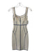 Herve Leger Size XS Beige & Blue Rayon Blend Sleeveless Bandage Dress Beige & Blue / XS