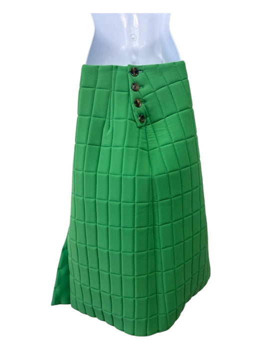 A.W.A.K.E. Mode Size 34 Green Polyester Blend Quilted Side Button slit Skirt Green / 34