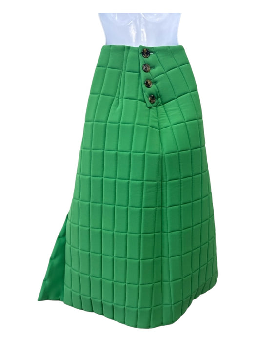 A.W.A.K.E. Mode Size 34 Green Polyester Blend Quilted Side Button slit Skirt Green / 34