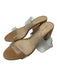 Schutz Shoe Size 10 Beige & Clear Leather & Plastic Open Toe & Heel Pumps Beige & Clear / 10