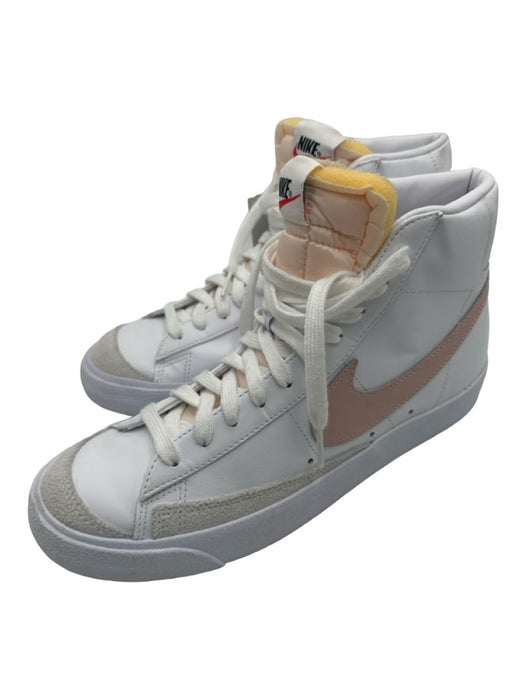 Nike Shoe Size 10.5 White & Pink Leather High Top lace up Swoosh Blazer Sneakers White & Pink / 10.5