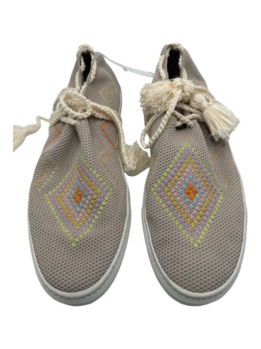 Tamara Mellon Shoe Size 40 Beige & Multi Slice Beads Woven Tie Hem Sneakers Beige & Multi / 40