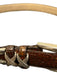 Brighton Dark Brown Leather Thin Band Animal Print silver hardware Buckle Belts Dark Brown / 34