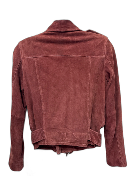 ALLSAINTS Size 2 Brown Goat Leather Full ZIp Belted Moto Jacket Brown / 2