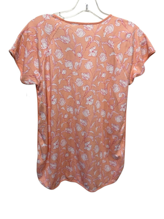 Lake Size XS Orange, White, Pink Pima Cotton Short Sleeve Floral Print Short Set Orange, White, Pink / XS