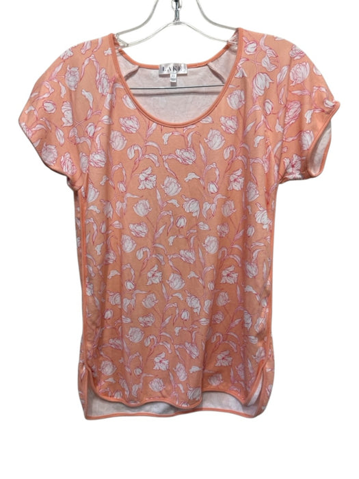 Lake Size XS Orange, White, Pink Pima Cotton Short Sleeve Floral Print Short Set Orange, White, Pink / XS