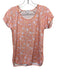 Lake Size XS Orange, White, Pink Pima Cotton Short Sleeve Floral Print Short Set Orange, White, Pink / XS