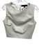 Abbey Glass Size XS Beige Leather Sleeveless Side Zip Round Neck Darted Top Beige / XS