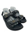 Chanel Shoe Size 39.5 Black Leather Quilted Velcro Straps Slingback Flat Sandals Black / 39.5