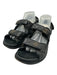 Chanel Shoe Size 39.5 Black Leather Quilted Velcro Straps Slingback Flat Sandals Black / 39.5