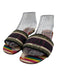 Christian Dior Shoe Size 39.5 Purple, Black, Multi Canvas Logo Flat Sandals Purple, Black, Multi / 39.5