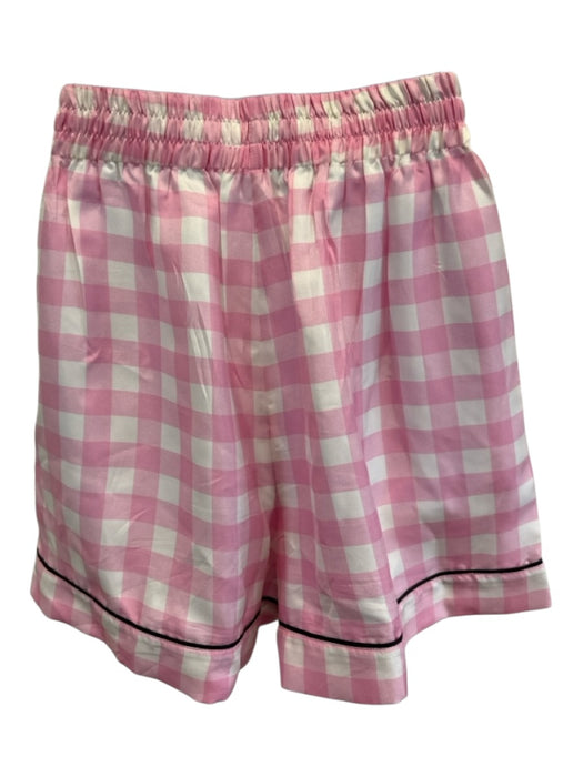 Prada Size Est Small Pink, White, black Silk Elastic Waist Buffalo Check Shorts Pink, White, black / Est Small