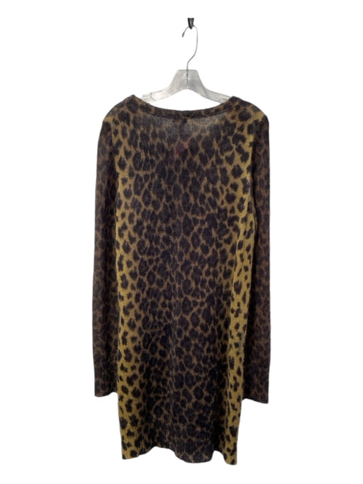 J Crew Size XL Brown & Black Mohair Blend Long Sleeve Round Neck Dress Brown & Black / XL