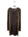 J Crew Size XL Brown & Black Mohair Blend Long Sleeve Round Neck Dress Brown & Black / XL