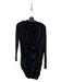 All Saints Size 6 Black Cupro Long Sleeve Draped neck Draped Hem Dress Black / 6