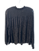 Deletta Size L Black Polyester Sheer Long Sleeve Elastic Neck Keyhole Back Top Black / L