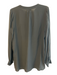 Annie Griffin Size L Black Silk Long Sleeve V Neck 3 Button Tunic Top Black / L