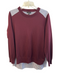 J. Crew Size L Maroon Merino Wool Long Sleeve Round Neck Striped Back Top Maroon / L