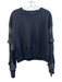 All Saints Size L Black Cotton Long Sleeve Round Neck Sweatshirt Mesh Sleeve Top Black / L